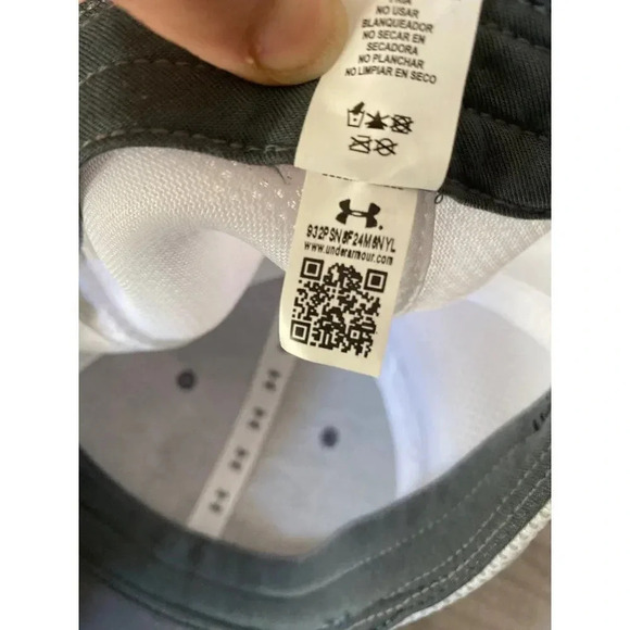 Under Armour Men's UA Golf Hat Mesh Dark Gray, White, M/L Puff Embroidered Logo - Picture 9 of 12